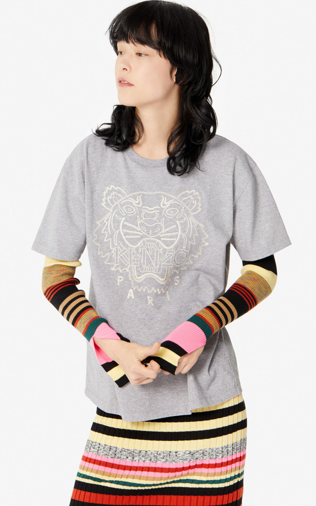 Kenzo Capsule Expedition Tiger Camisetas Mujer Gris | 4719608-EH